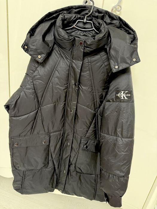 НОВЕ CK Calvin Klein L-4XL зимовий куртка пальто чорне довге пуховик