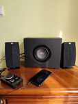 Coluna de som e subwoofer
