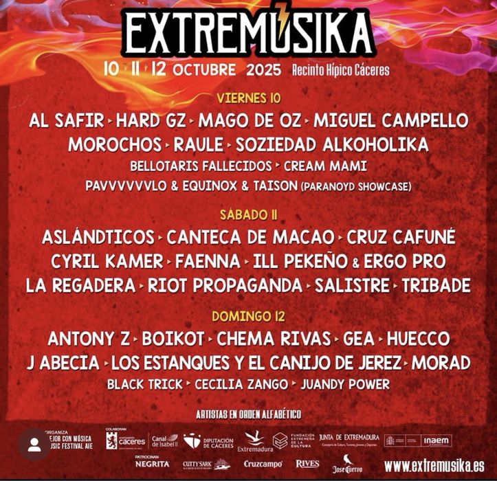 bilhete extremusika espanha