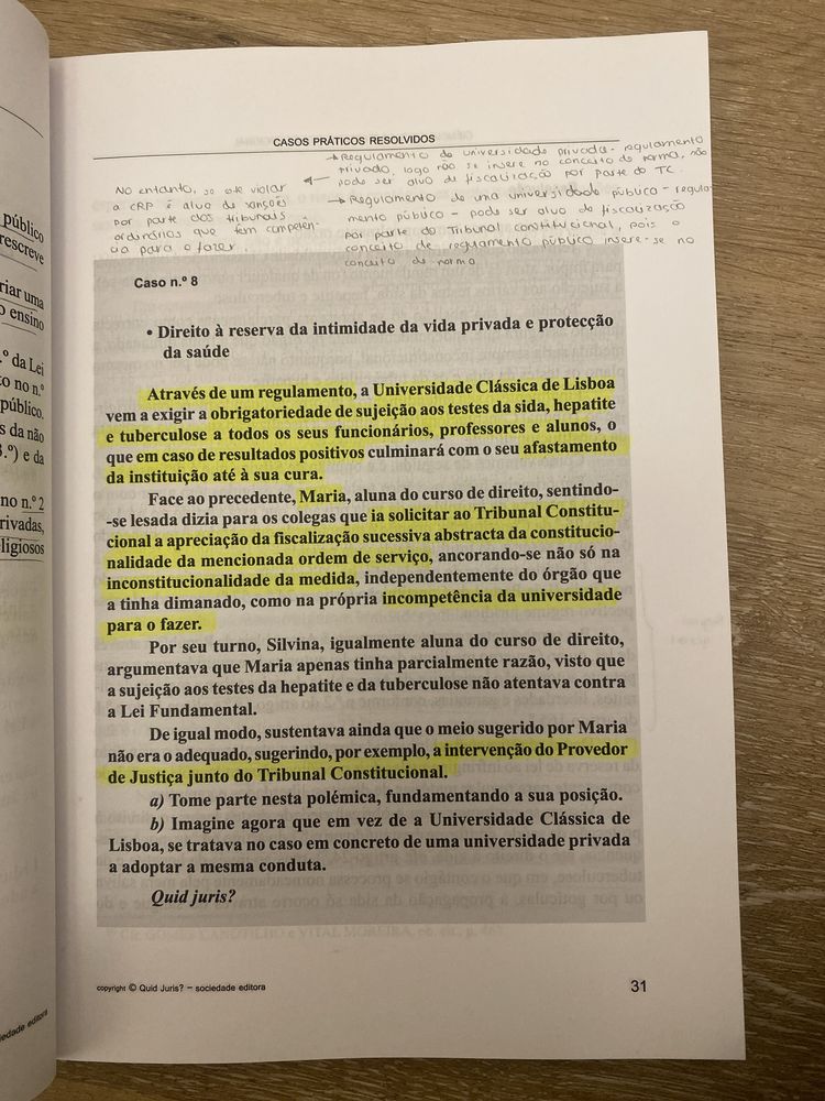 Livro de Direito Constitucional e Ciência Politica - casos práticos