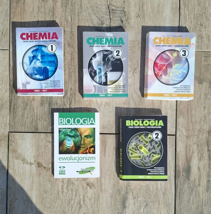Sprzedam książki i zbiory zadań z biologii i chemii, trening do matury