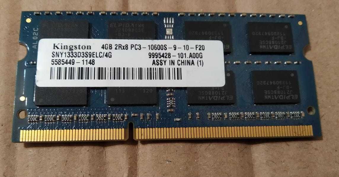 Оригінальна SoDimm Kingston 4Gb 2rx8 PC3-10600S