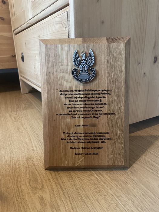 Ryngraf pamiątka z okazji Przysięgi Wojskowej przysiega wojskowa orzeł