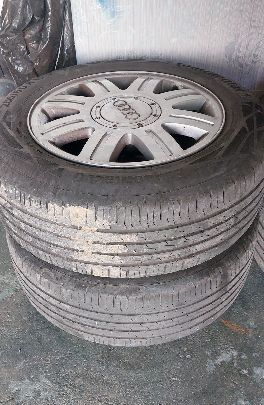 Jantes 15" com pneus Continental 6 a meio uso, para Audi A4 1.9 Tdi B5