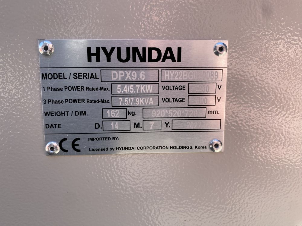 Дизель-генератор Hyundai DPX 9.6