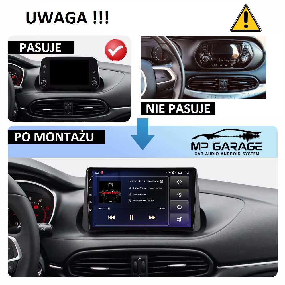 Radio Fiat Tipo 16-20 Android Apple CarPlay AndroidAuto Qled 4G Montaż
