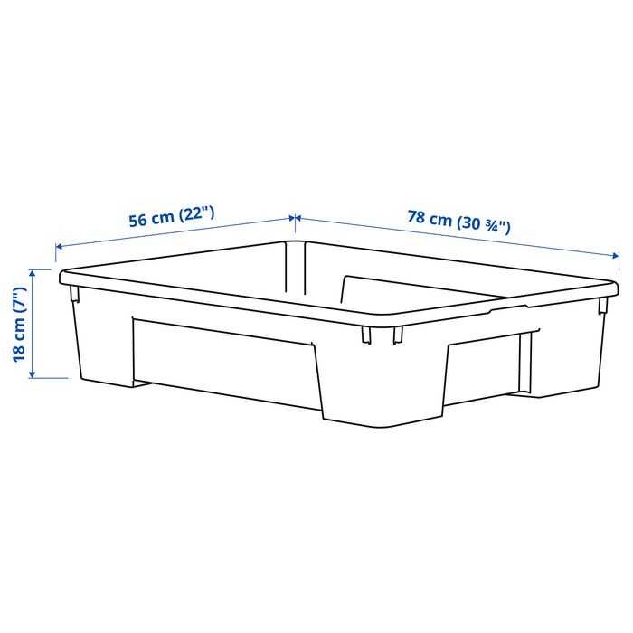 Caixa, IKEA SAMLA transparente, 78x56x18 cm/55 l