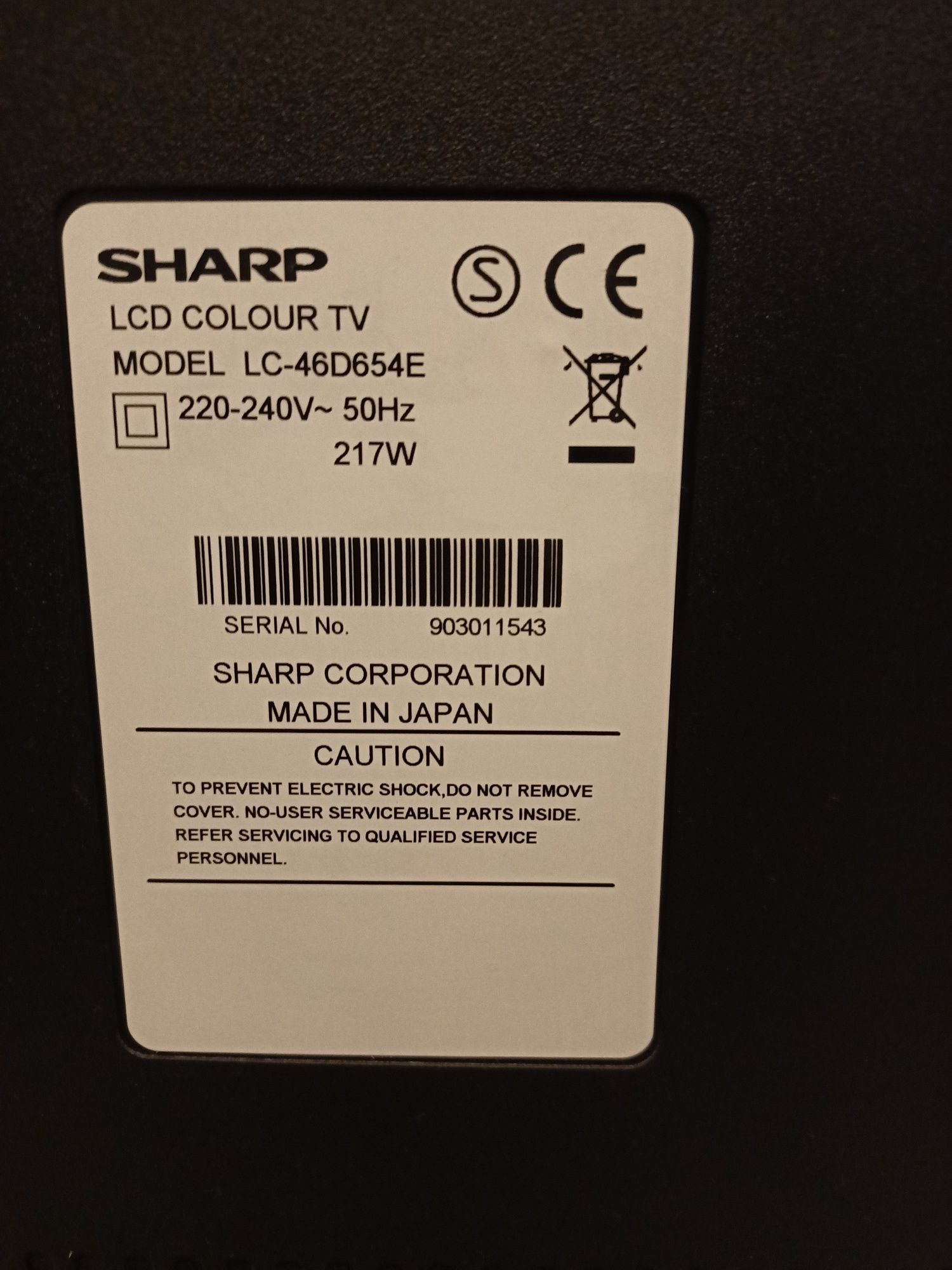 Telewizor LCD Sharp 46 cali
LC-46D654E