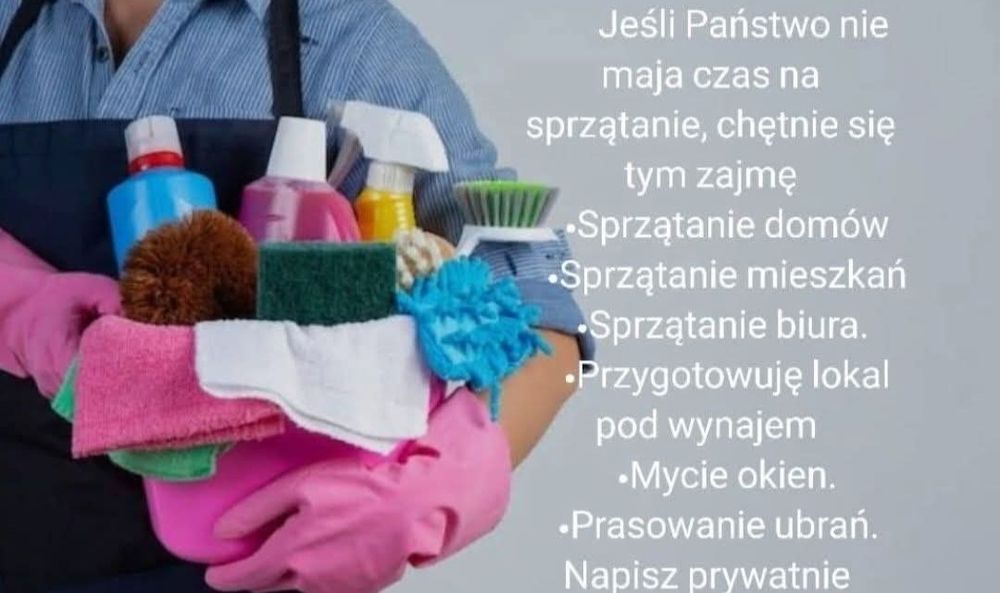 Sprzątanie domów, mieszkań, mycie okien