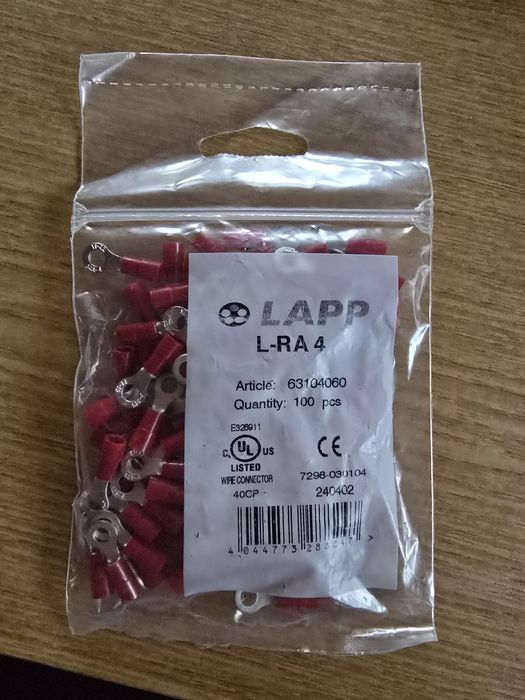 Konektor końcówka kablowa oczkowa LAPP L-RA 4 0.5-1.5 mm2 M4 5x100 szt