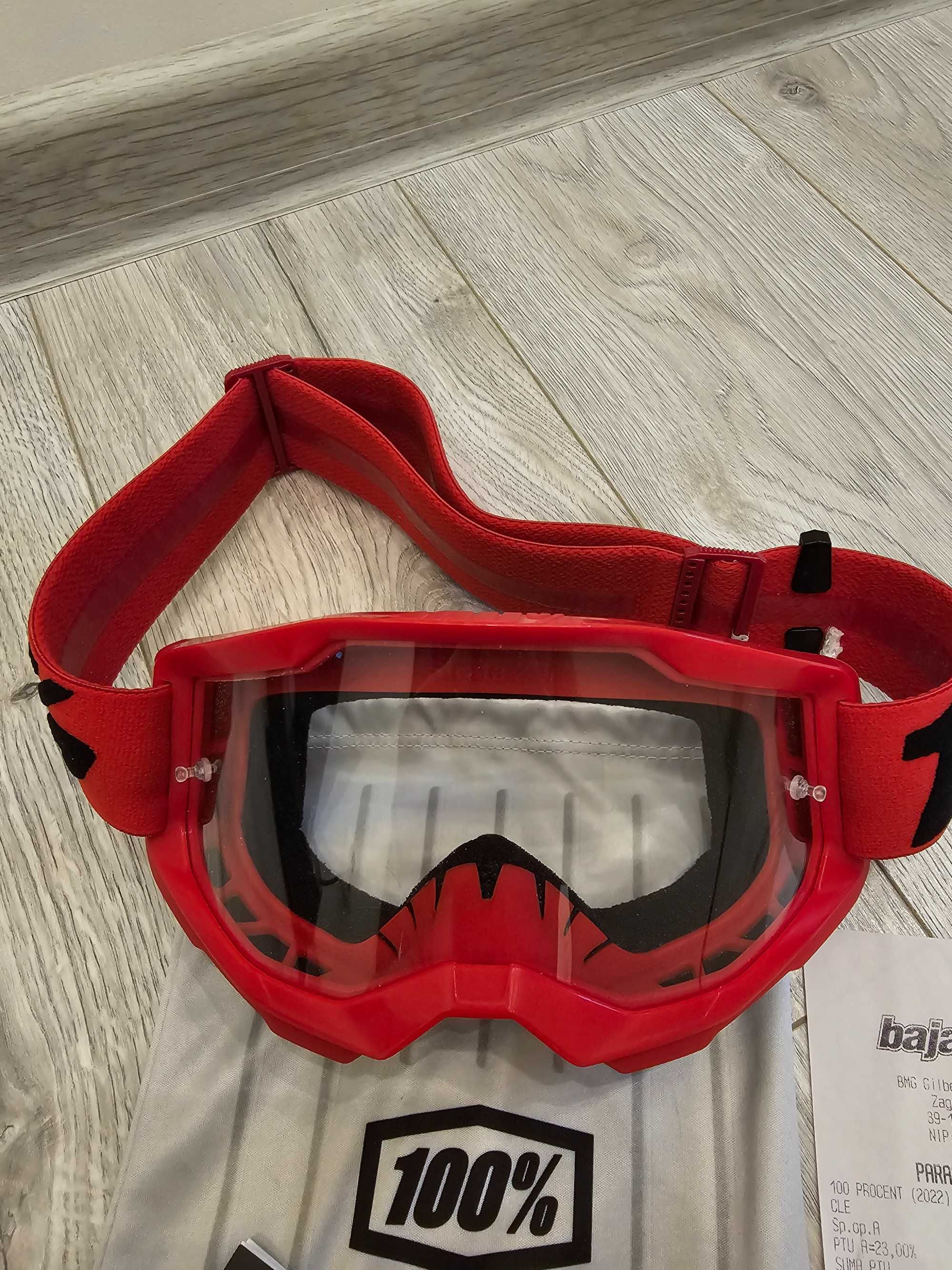 Nowe gogle 100% STRATA 2 JR do kasku na rower, crossa, quada