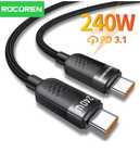 Кабель Rocoren 240W PD3.1 Type-C/Type-C RCXTT2-LCB01 1 метр black