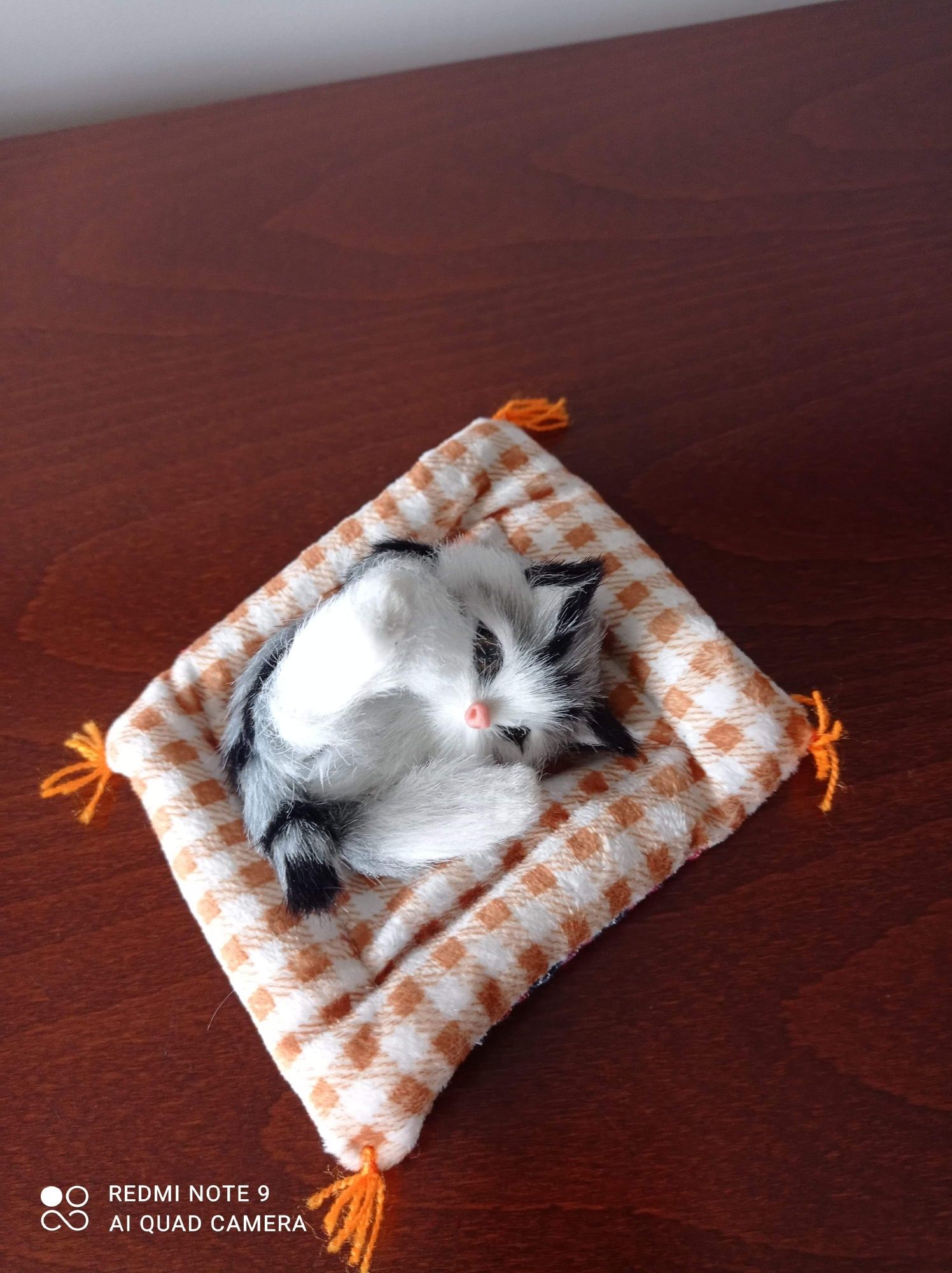 Kotek przyszyty do poduszeczki