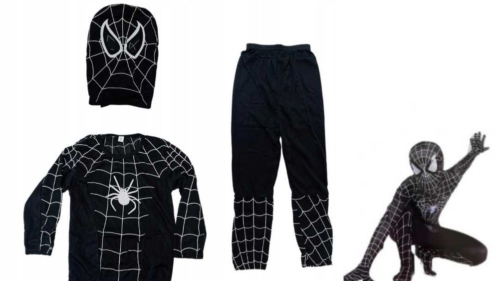 120-130 Świetny kostium chłopięcy na bal spiderman Przebranie