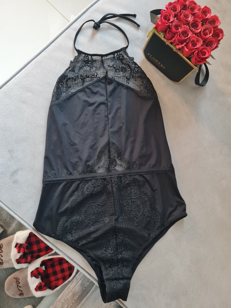 Body Koronkowe Czarne 38 M H&M Nowe