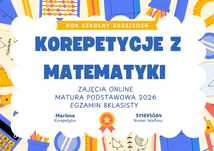 Korepetycje z matematyki. Online. Matura 2026. Szkoła średnia. Egz 8kl