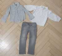 Dziewczynka dwie koszule [Zara i H&M) [86 i 98) i spodnie Zara 98