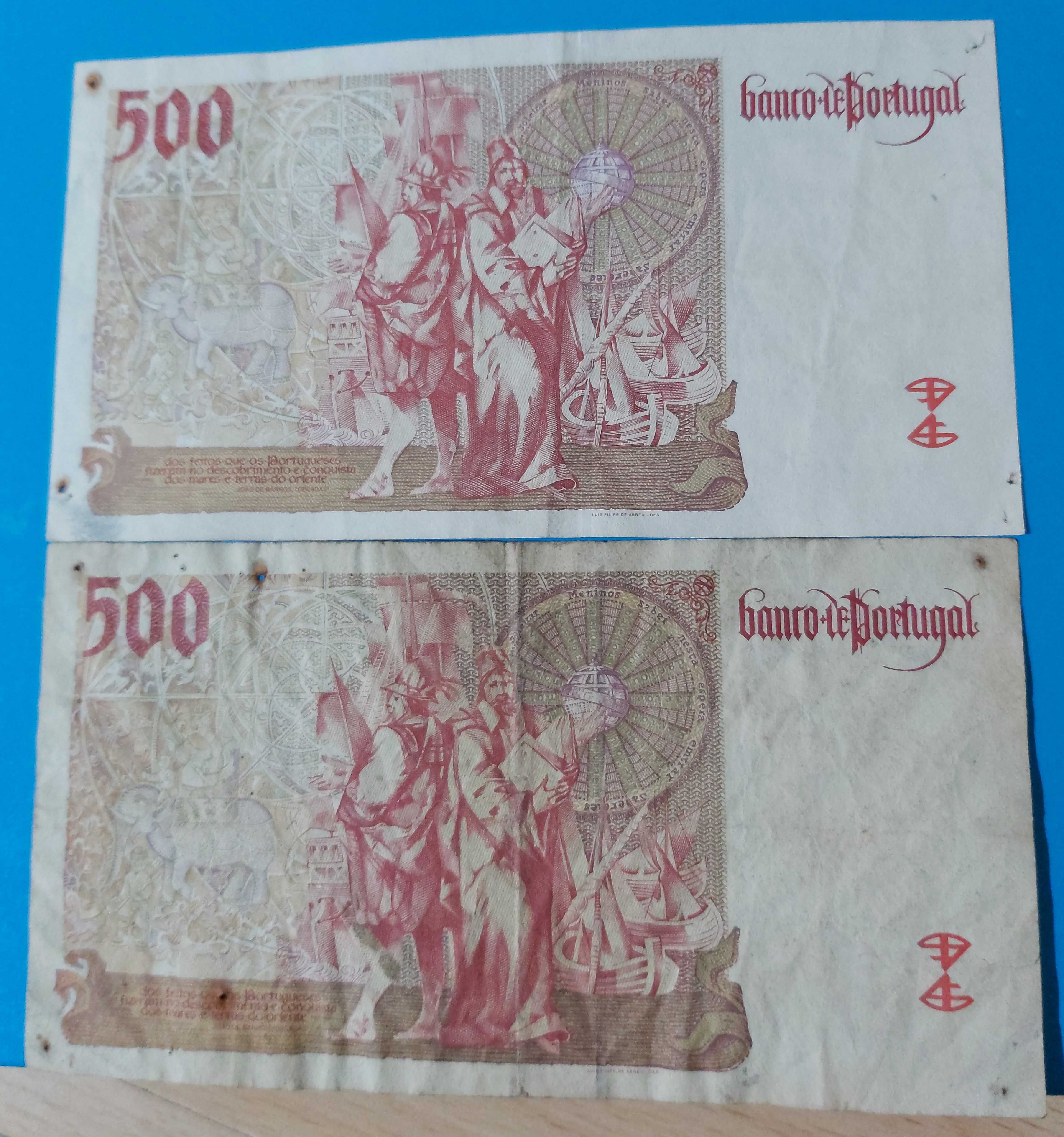 2 Notas de 500$00, CH 13, de João de Barros, 1997 e 2000