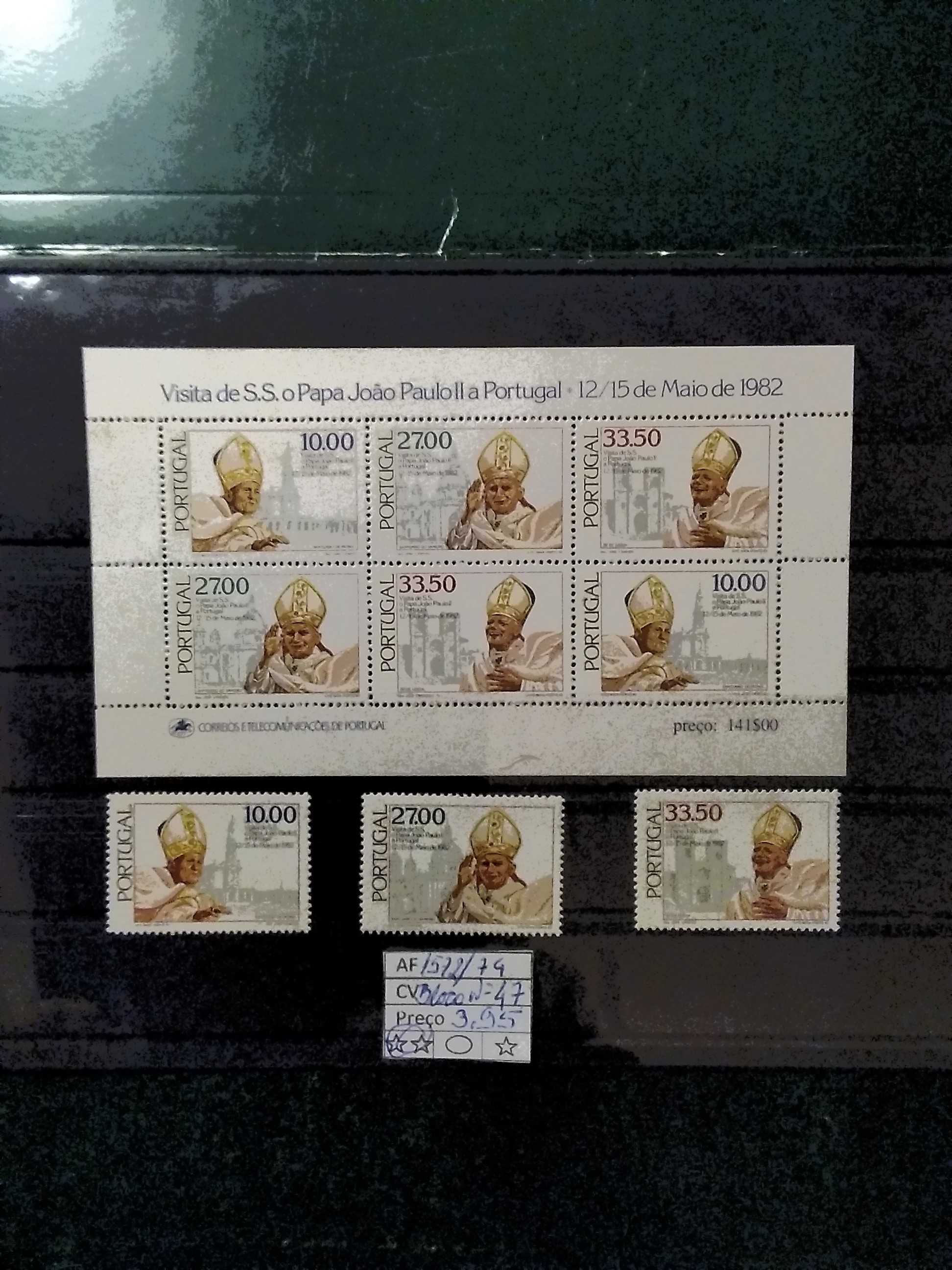 1982 Bloco Visita do Papa João Paulo II MNH **