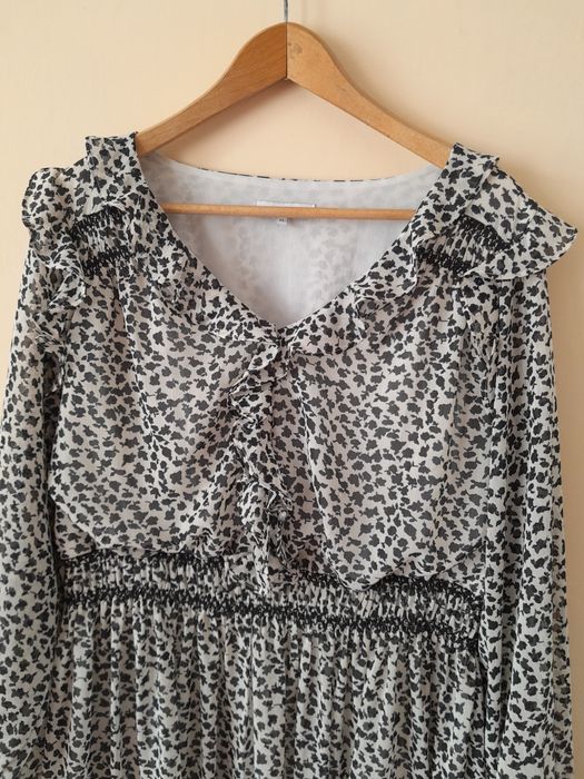 Donna sukienka zwiewna boho balonowe rękawy XXL 44