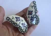 Boleslawiec ceramika motyl magnes