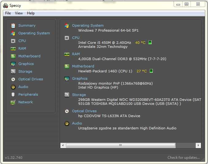 HP Probook 6550b i5 450m 4GB RAM 320GB HDD port COM RS232