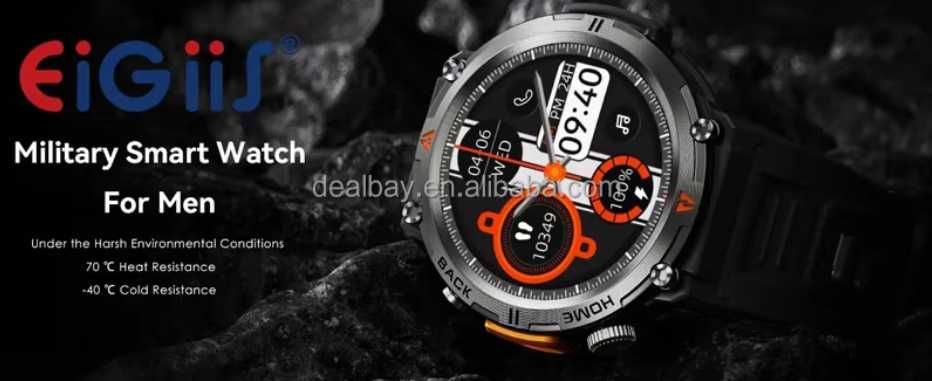 Inteligentny Smartwatch EIGIIS KE3 z latarką ,ekran HD 1,45 cala