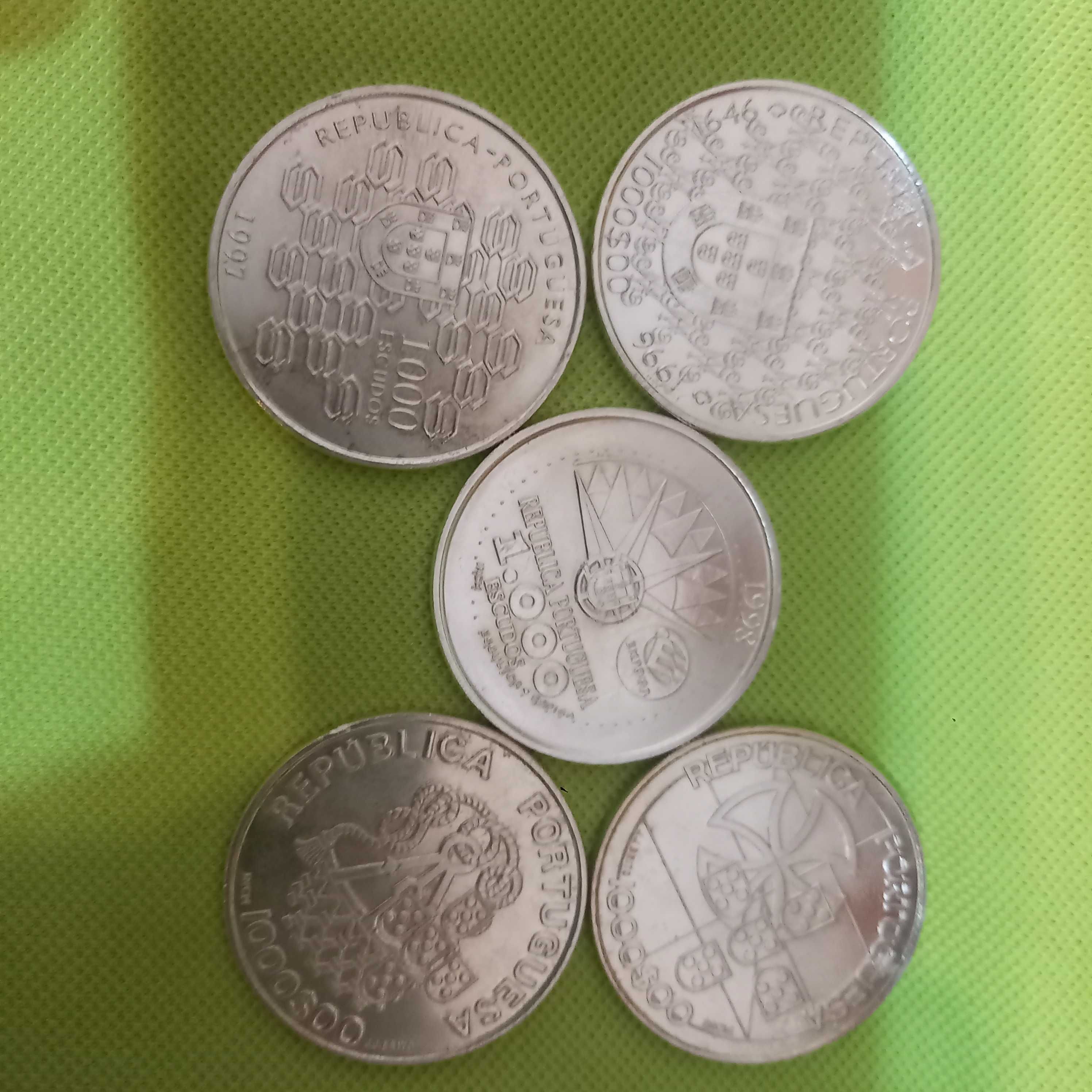 Moedas de 1000 escudos em prata,nunca circuladas.