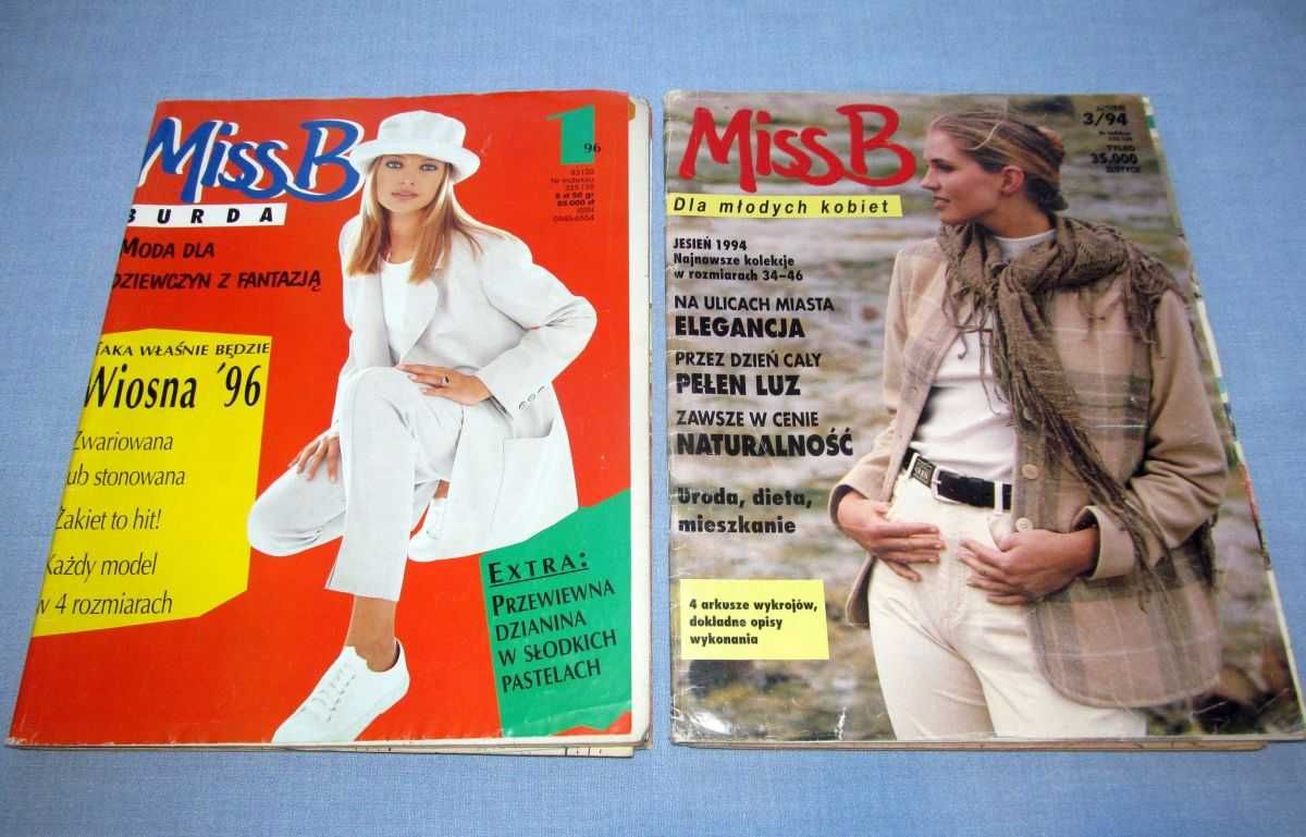 Burda MissB x 2  3/1994, 1/1996 Moda dla dziewczyn Wykroje