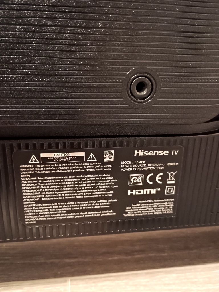 Roczny telewizor Hisense 55"