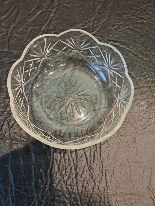 Kryształowa kompotiera + 4 miseczki