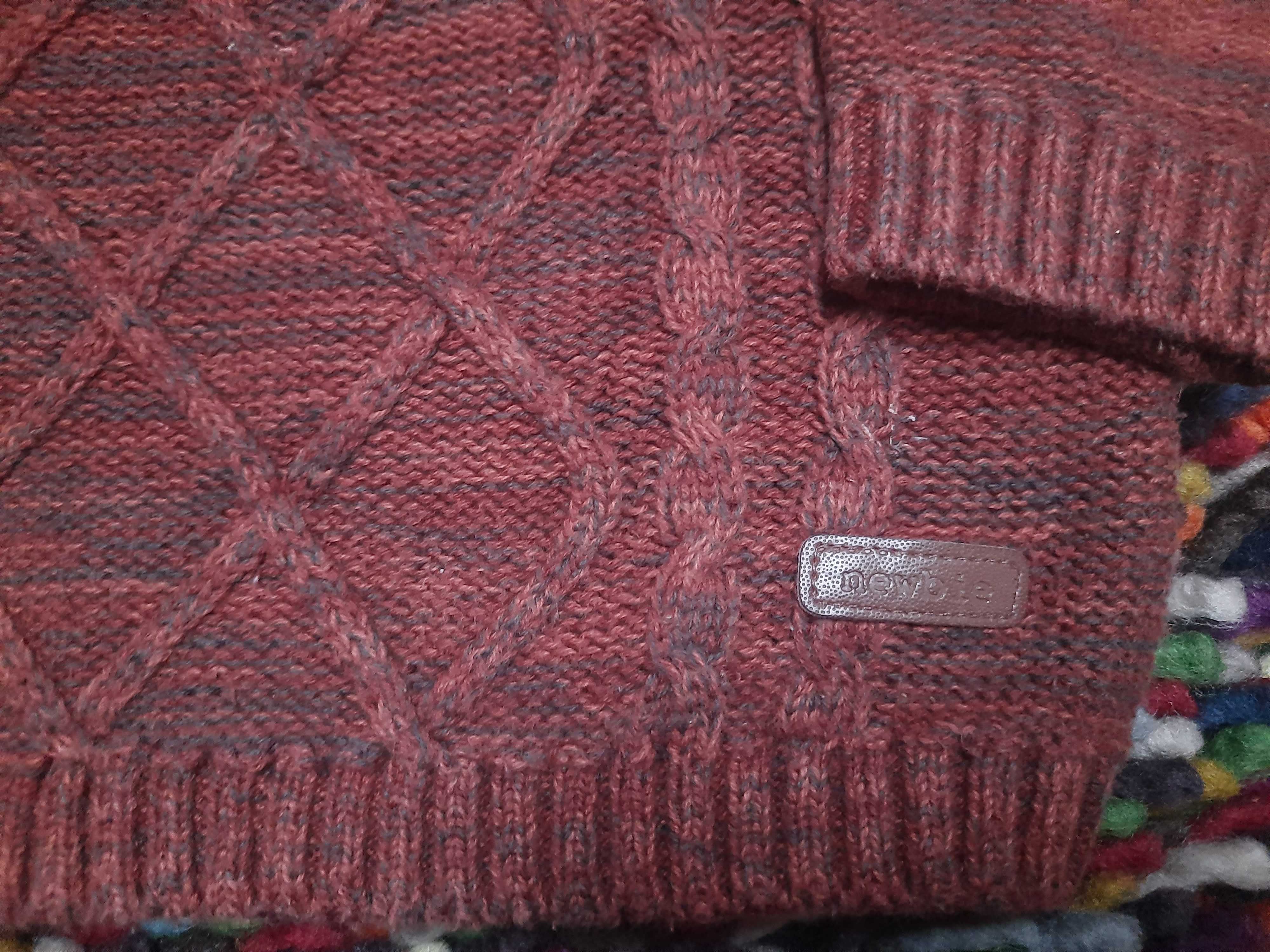 Sweter Newbie r 80 bawełna melanż brązowy rudy