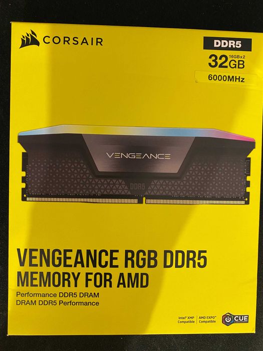 Corsair Vengeance RGB DDR5 32GB (2x16GB) DDR5 6000MHz CL36 AMD INTEL