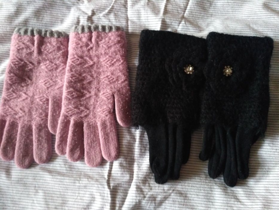 Перчатки зимние женские рукавички черные