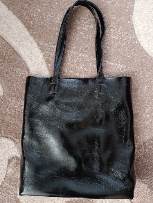 Сумка з натуральної лакованої шкіри