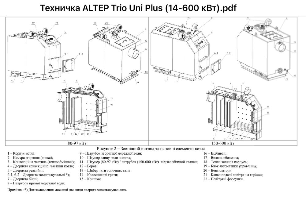Котел ALTEP Trio Uni Plus 200 кВт, твердопаливні котли АЛЬТЕП котлы