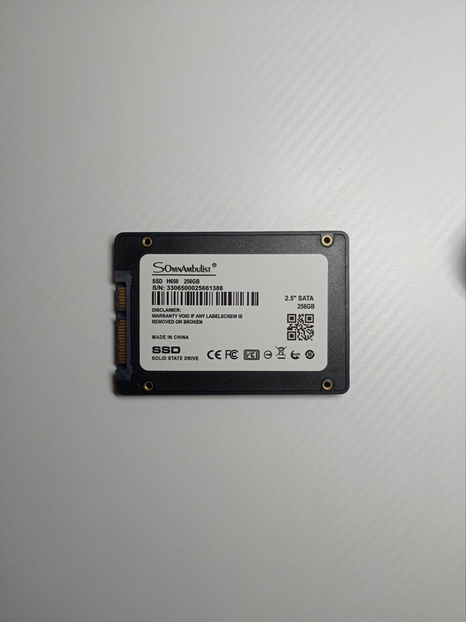 Жёсткий диск SSD Somnambulist накопитель 256 ГБ Sata III 2,5"