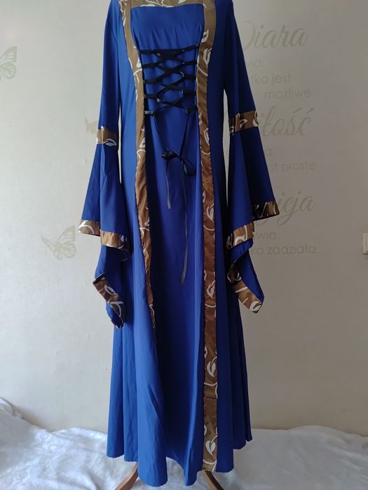 Piękny strój przebranie suknia dworska średniowiecze rozmiar XL