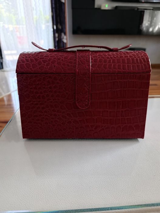 Kuferek kosmetyczka duża bordowa