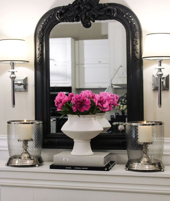 Dwa lampiony styl Eichholtz glamour srebrne chrom jeden uszkodzony