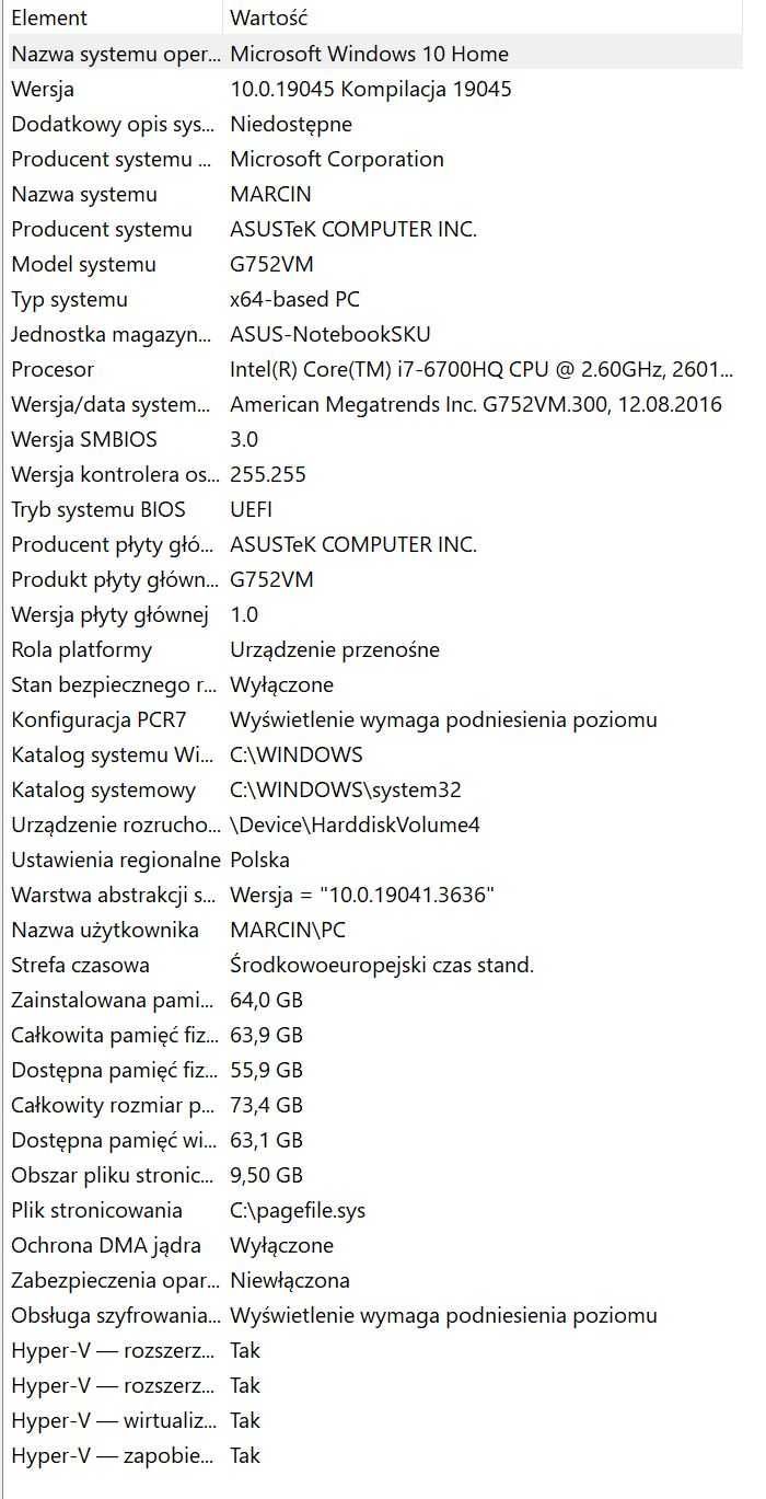 Laptop ASUS G752VM