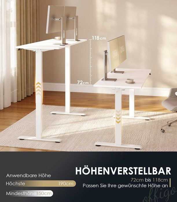 Nowe biurko elektryczne / blat / stół / 140x54cm / OffiGO !A2636!