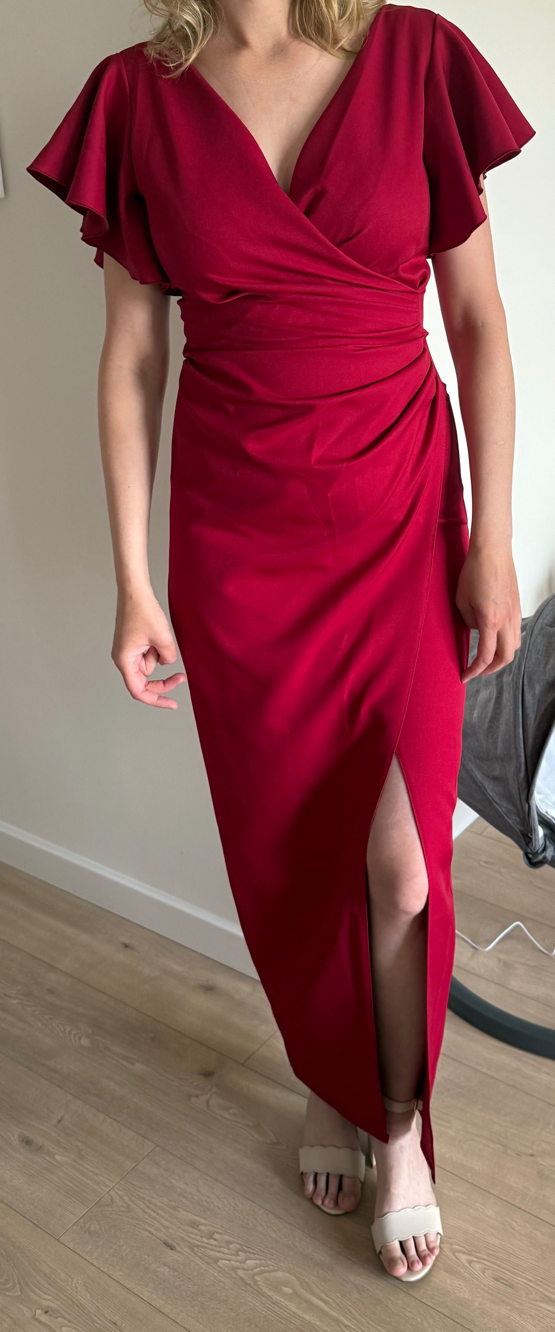 Sukienka maxi bordo rozmiar 38/40 ubrana raz