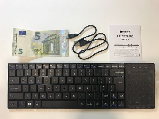 BT10 Teclado Sem Fio Bluetooth com Teclado/Rato Numérico - Preto