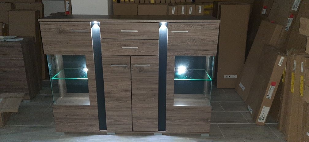 Komoda Spot 2 szyby plus led Nowa Cena!