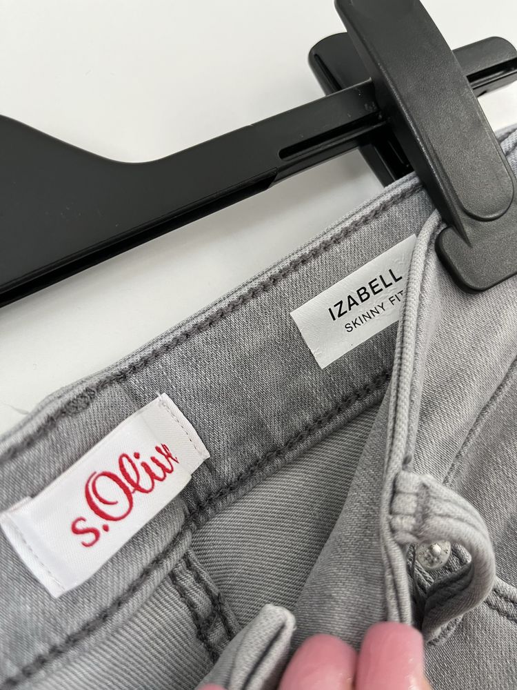 szare spodnie dżinsy skinny fit s.Oliver 36