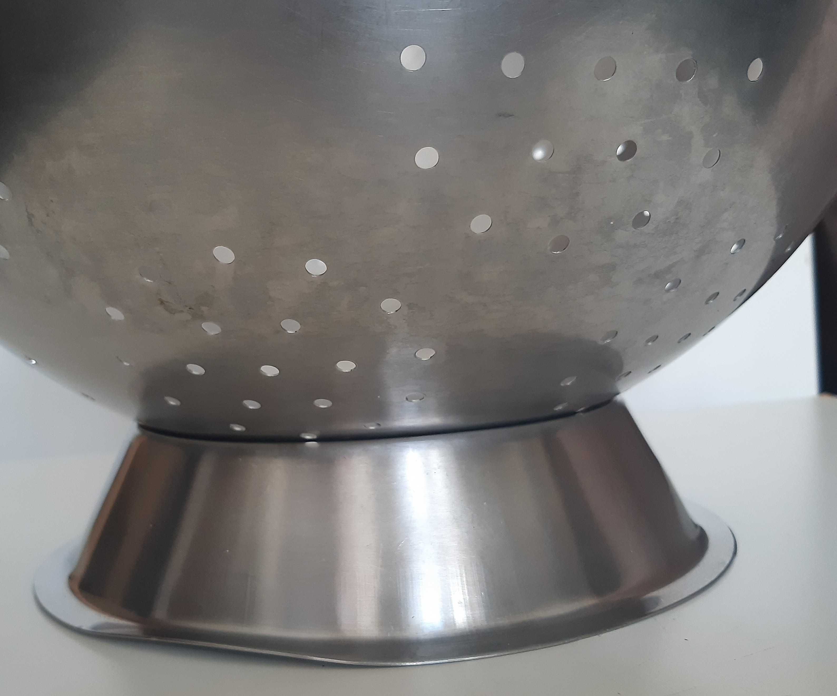 Grande Escoador Escorredor 33cm c/ Asas Aço Inox 18/10
