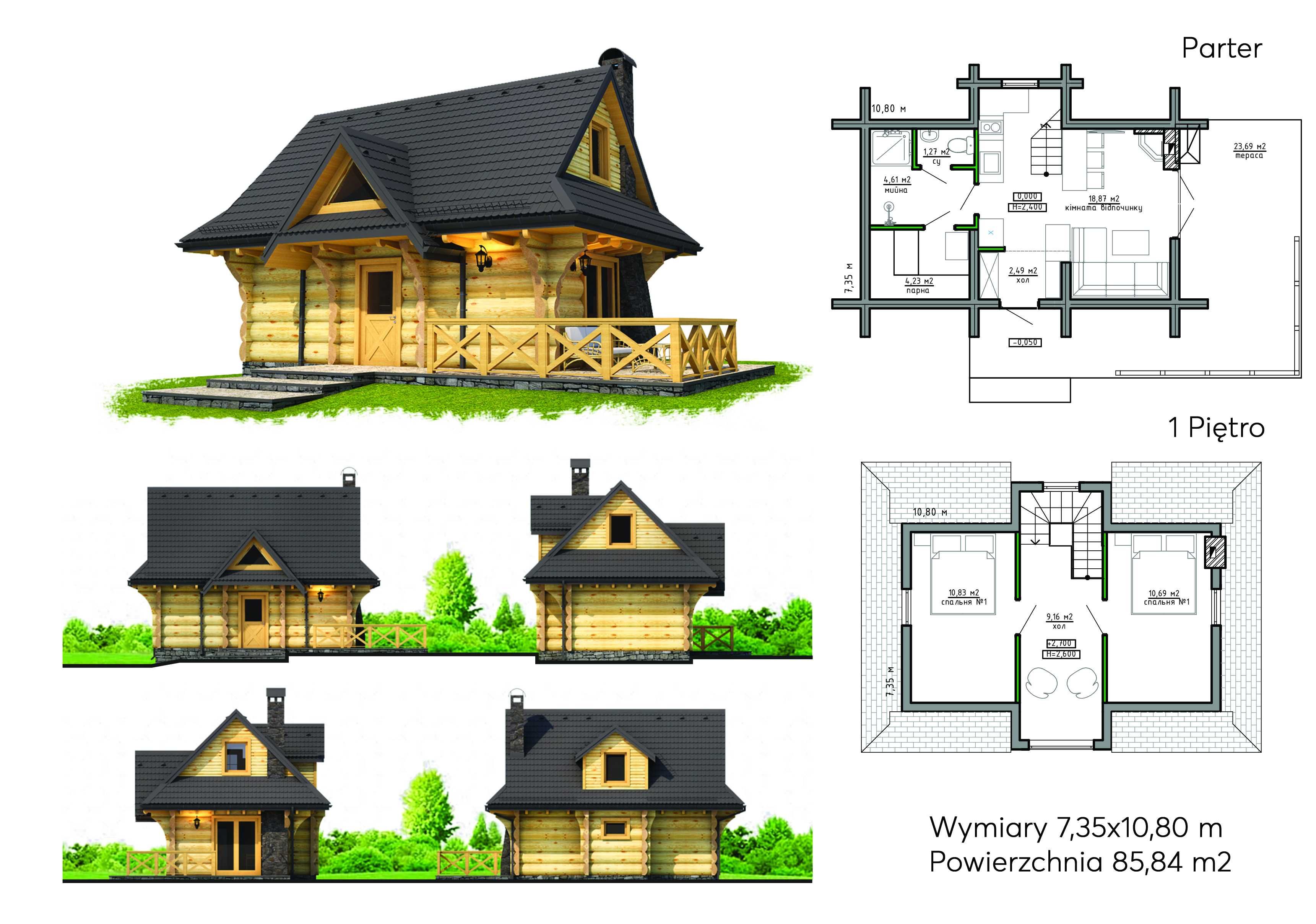 Domy z bali .eco 28-35cm - Budowa domów w 100 DNI - drewniany -TANIO