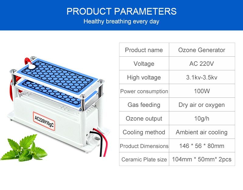 Ozonator generator ozonu 220V 10g 80W oczyszczacz powietrza