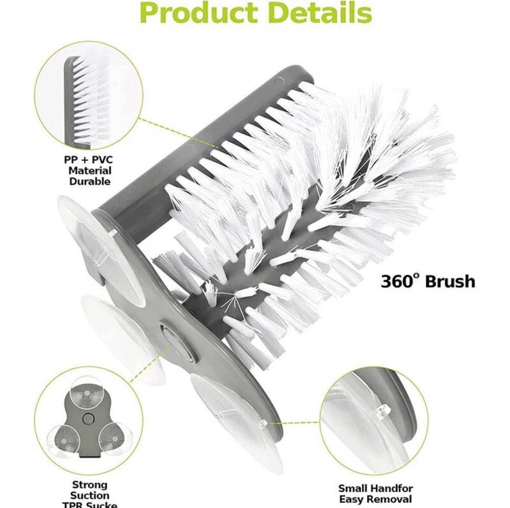 Йоршик для пляшок склянок чашок Щітка для миття посуду на присосках